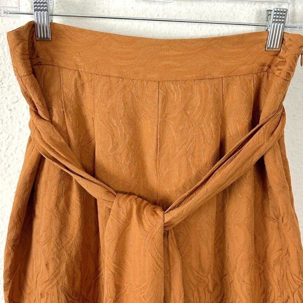 Anthropologie Tapered High Rise Balloon Pants 6 Burnt Orange Belted Bow Fall - Picture 14 of 17